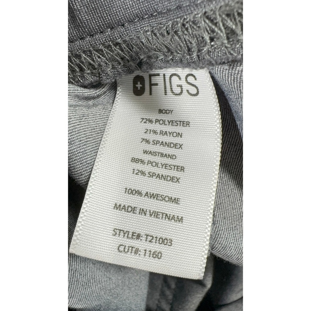 FIGS Scrub Pants Womens XS Grey Technical Collection Teal Drawstring Yoga Waist - Picture 5 of 13